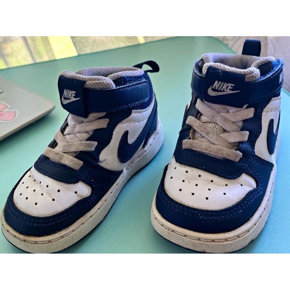 Nike Unisex Baby/Toddler Mid Top Colorblock Sneaker Blue/White Hook & Loop 5.5 C